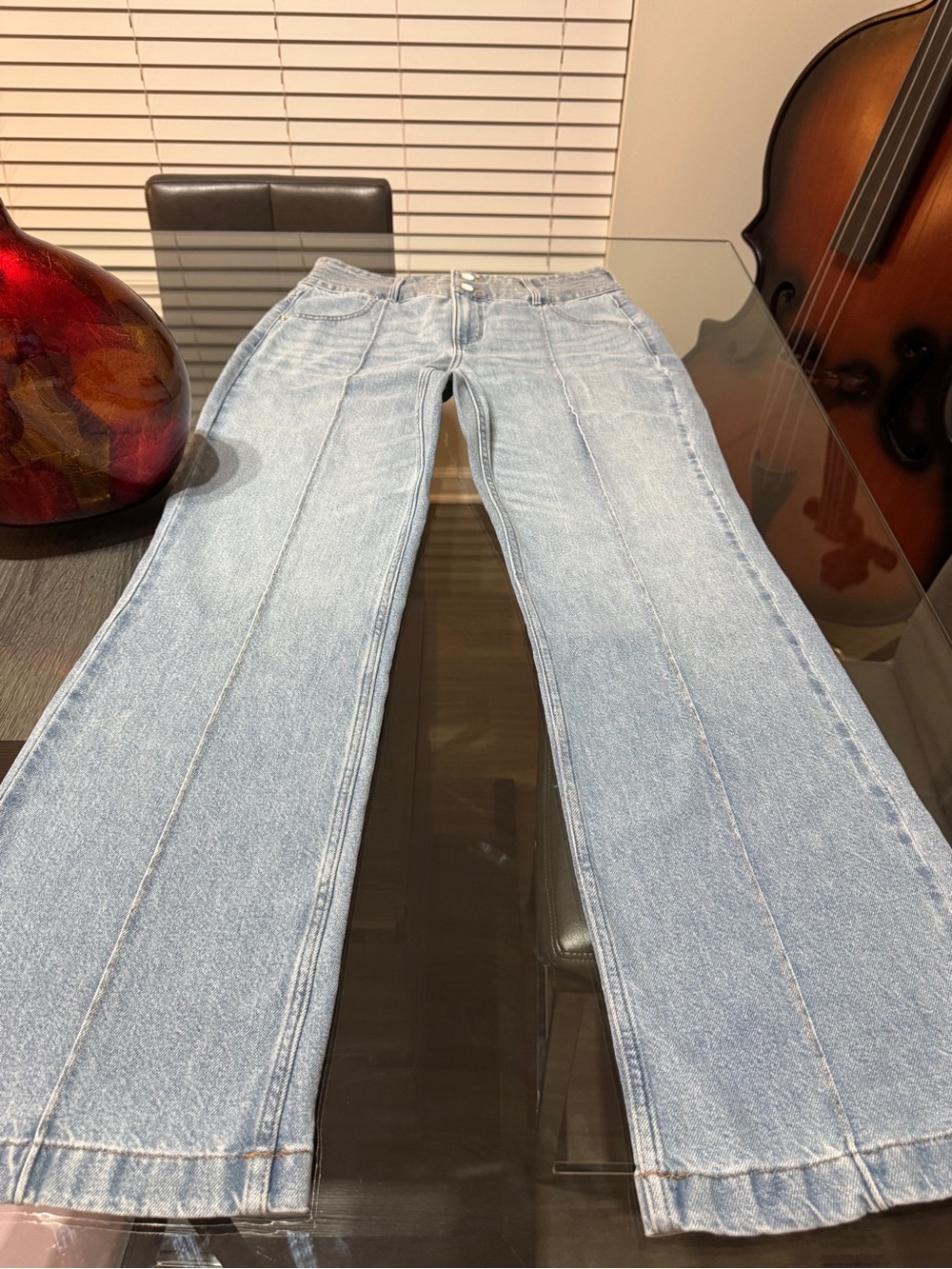 White House Black Market Light Blue Flare Jeans - Picture 14 of 16